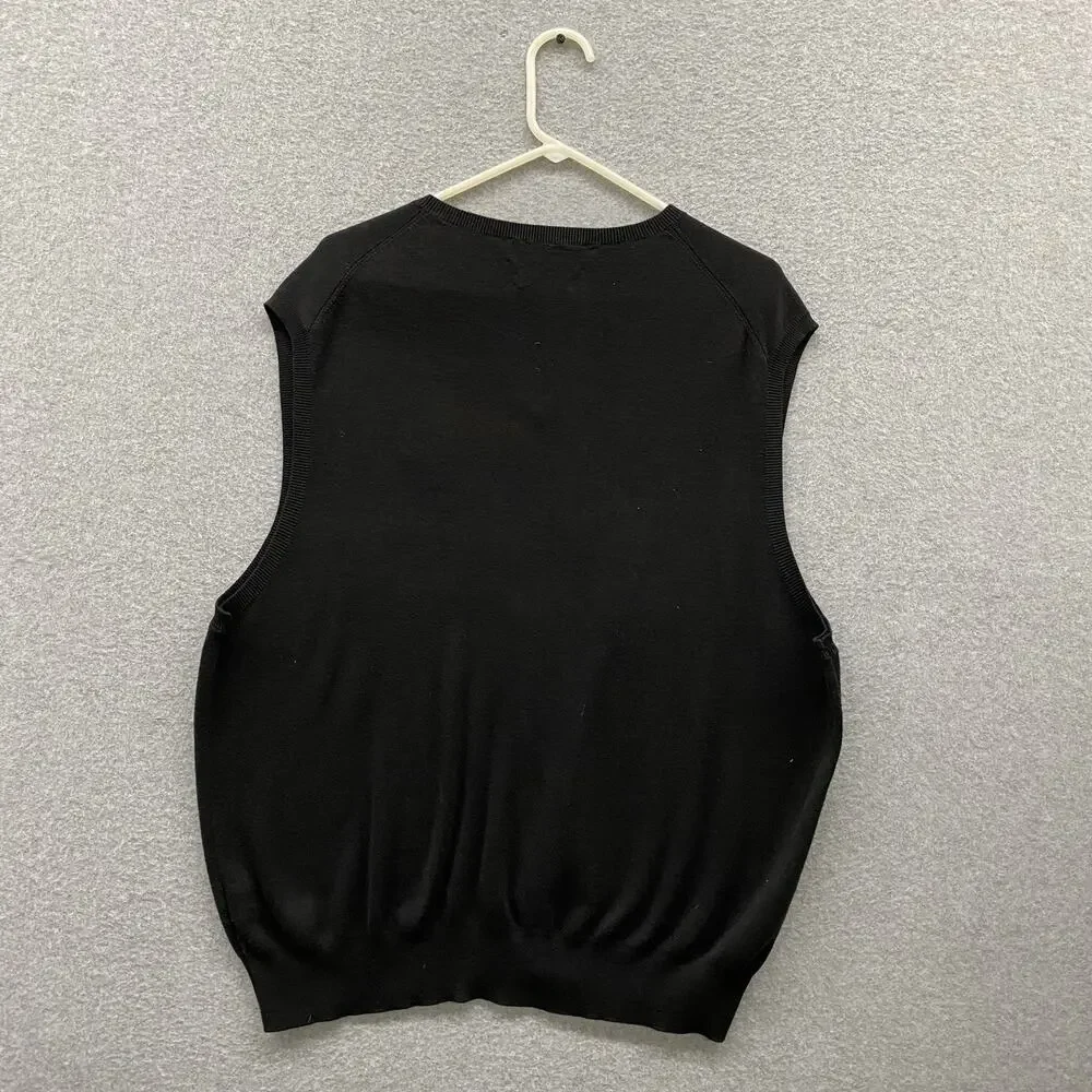 Polo Ralph Lauren Men’s XXL Black Pima Cotton V-Neck Sweater Vest Preppy Club